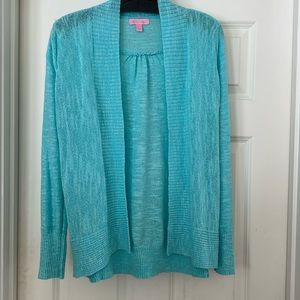 Lilly Pulitzer Aqua Amalie Cardigan Size Small